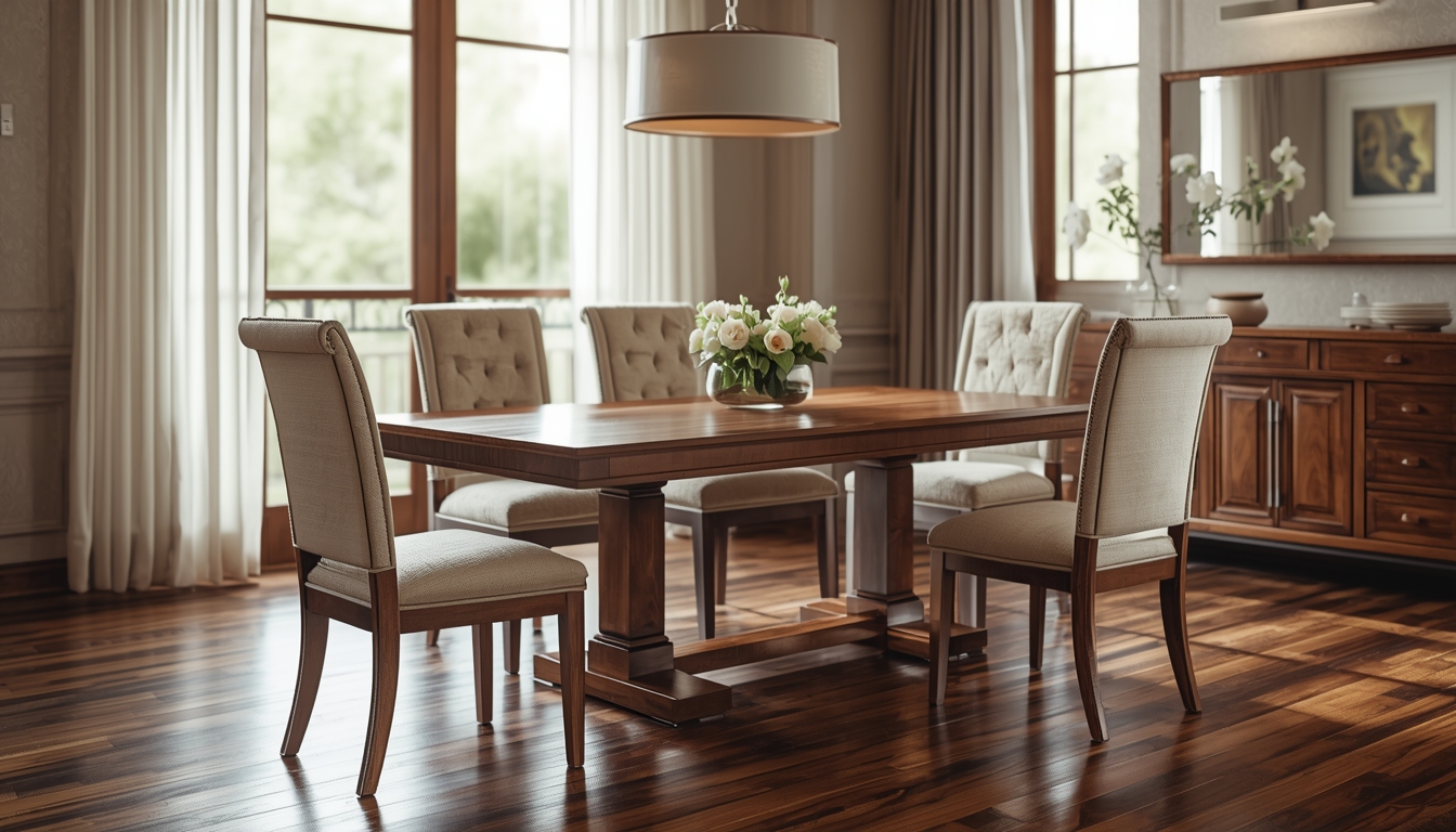 Custom solid wood dining table by Thalfyrozep